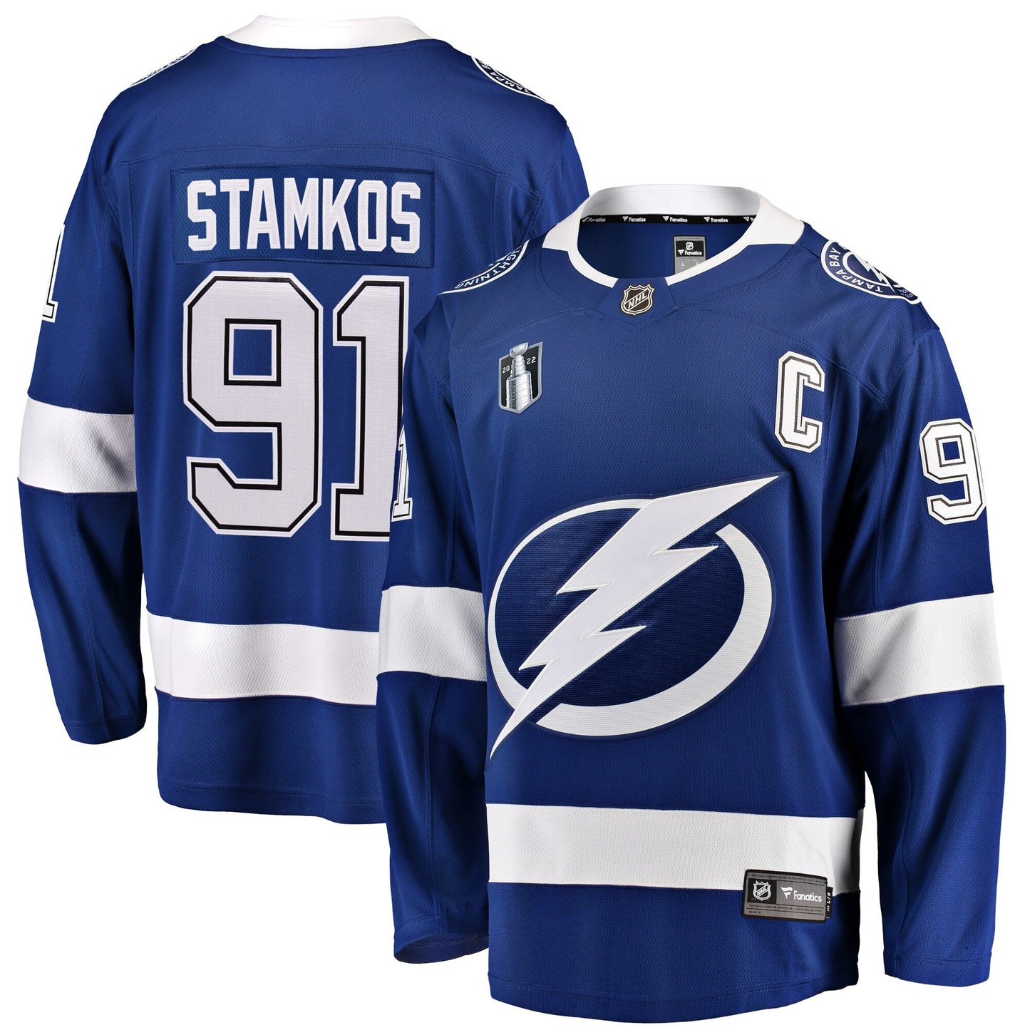 Steven Stamkos Tampa Bay Lightning Fanatics Branded Home 2022 Stanley Cup Final Breakaway Player Jersey - Blue