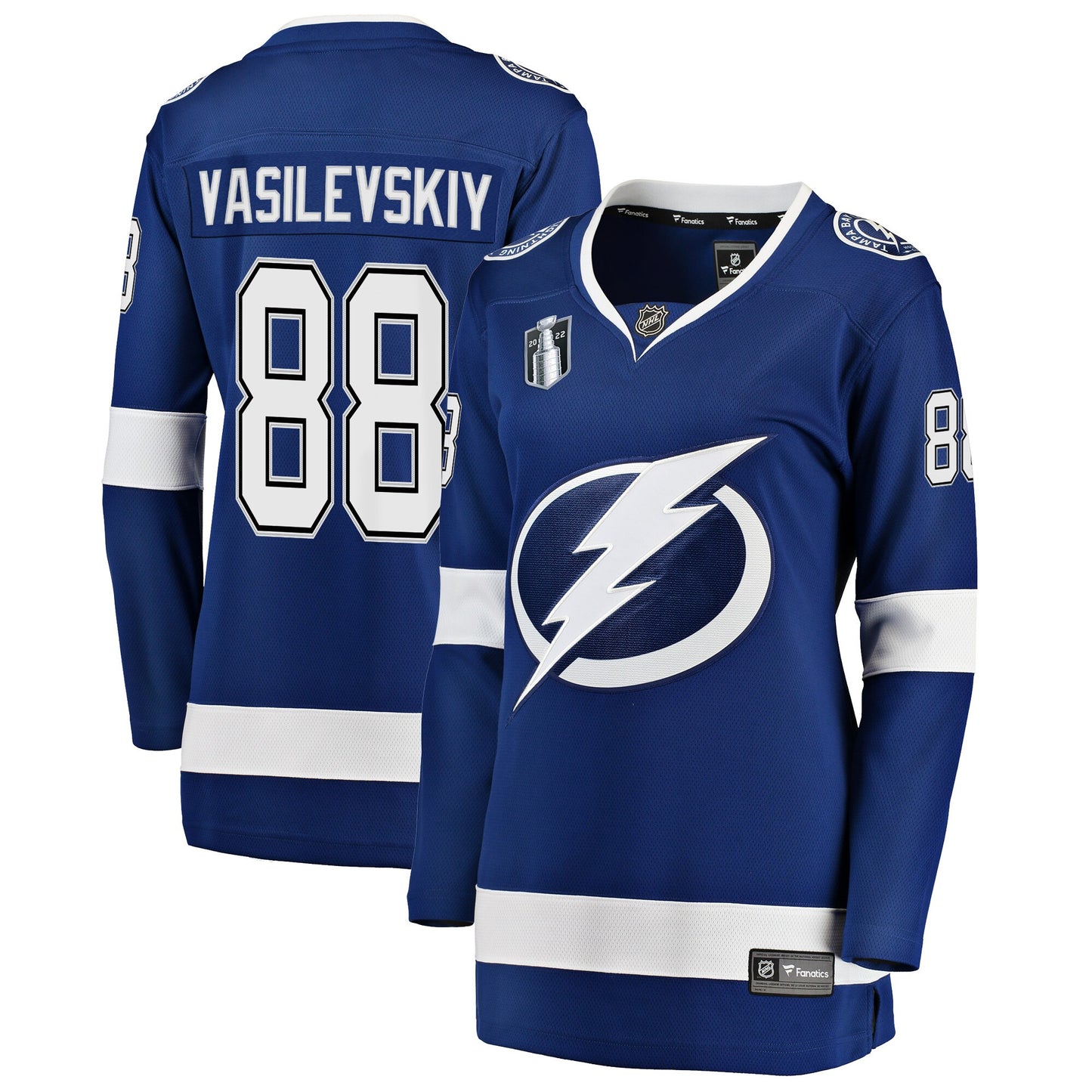 Andrei Vasilevskiy Tampa Bay Lightning Fanatics Branded Women's Home 2022 Stanley Cup Final Breakaway Player Jersey - Blue
